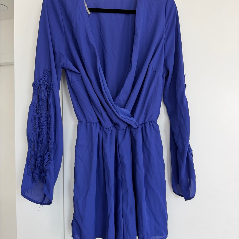 Charlotte Russe Cobalt Blue Wrap Romper